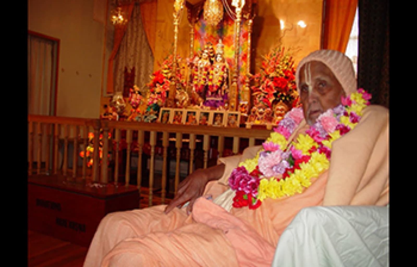 Founder acharya with deities at Goseva Ashramam