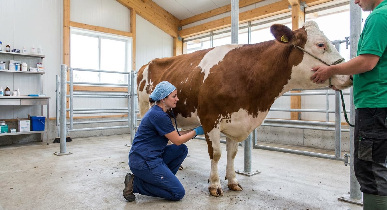 Young calf nursing from its mother